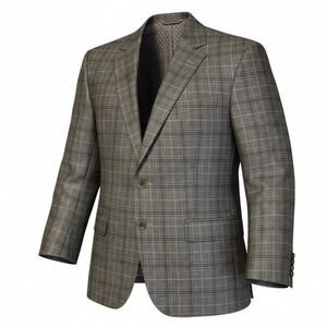 ING LORO PIANA ZELANDER Men's Tailored  Plaid Wool Blazer Jacket Made in Canada